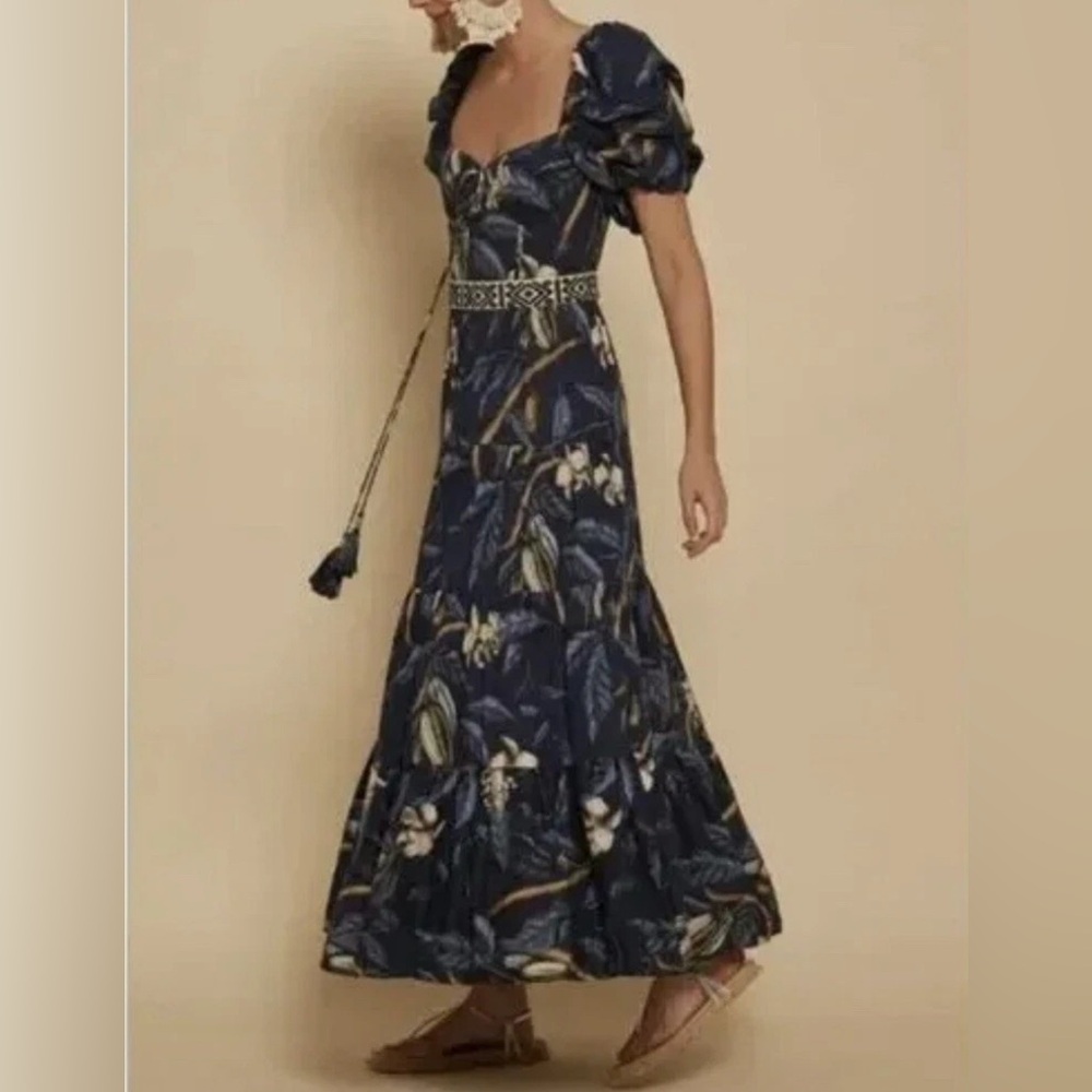 $1350 New Johanna Ortiz Botanical Heritage Long Floral Crepe Dress - Picture 3 of 15
